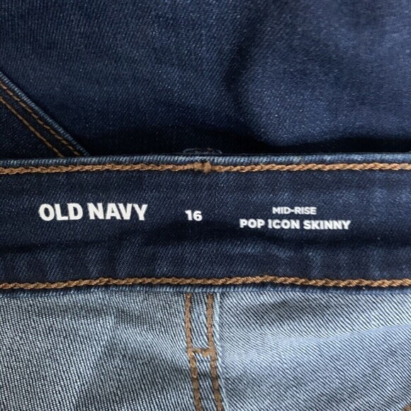 Old Navy Womens Plus Size 16 Blue Mid Rise Pop Icon Skinny Stretch Jeans - Picture 4 of 6